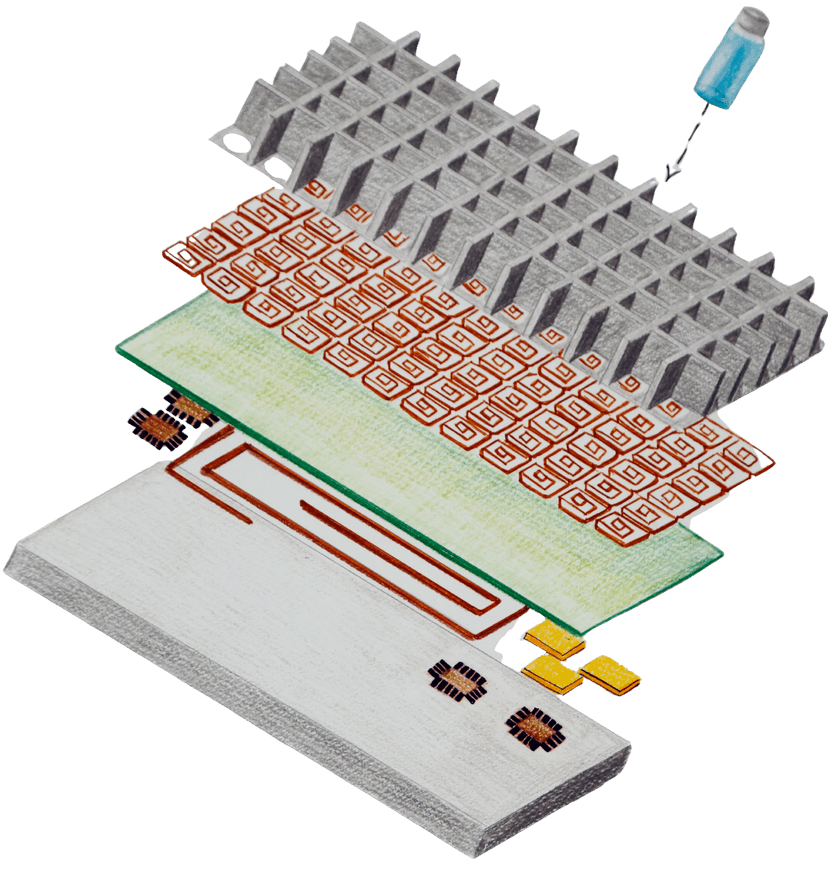 Technical diagram of vaccine box electronics